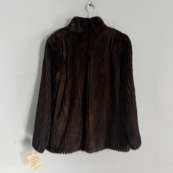NWT Vintage Jones Designs Ivey's Designed by Mr. J Mink Brown Fur Coat - Picture 3 of 7